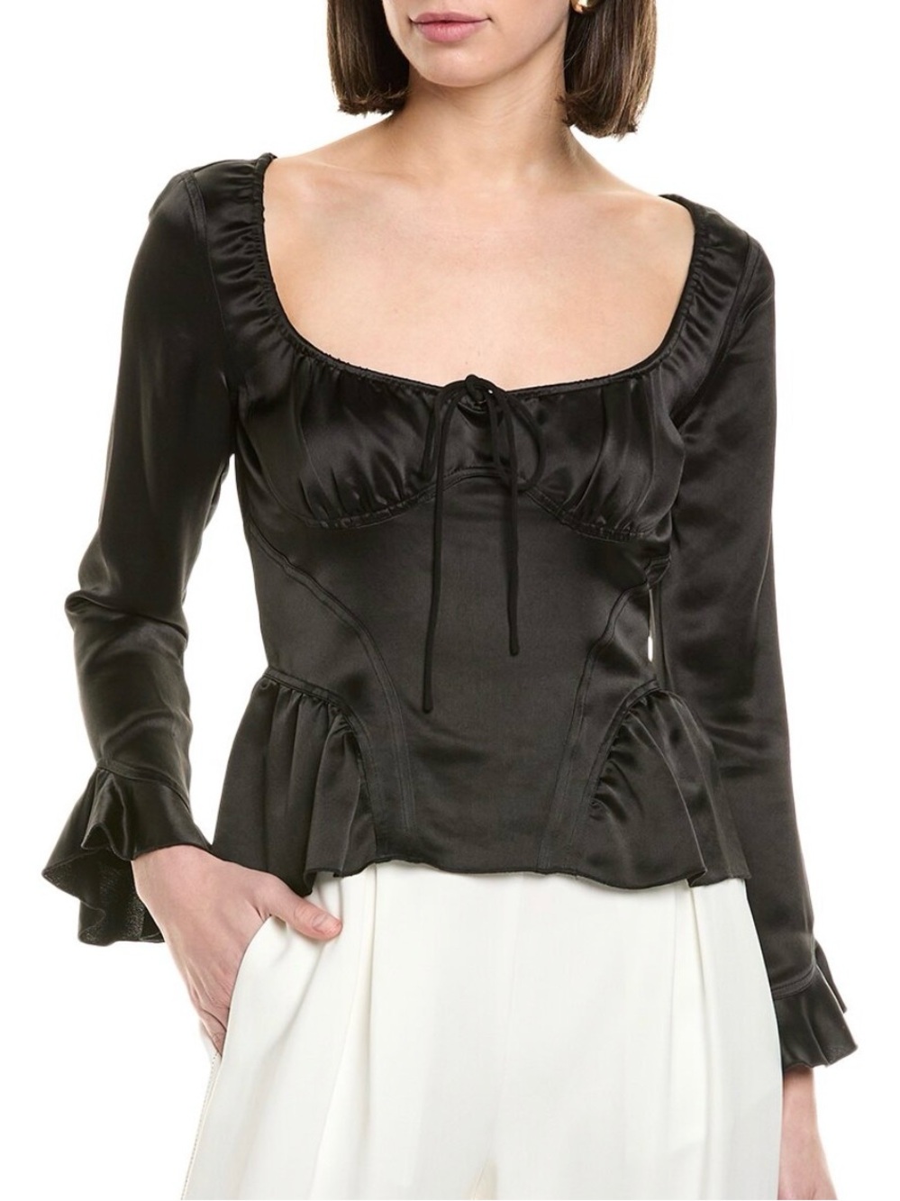 Staud Toya Top in Black - Size 10